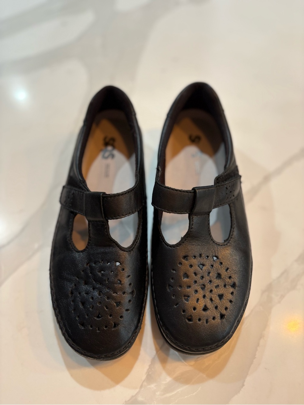 SAS Black Women's T-Strap Comfort Loafers
